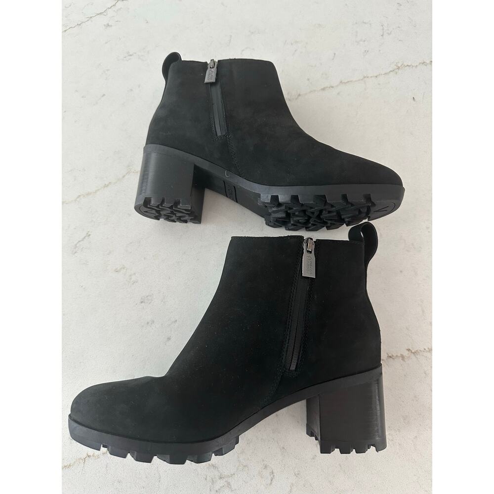 Vionic Wilma Womens 6.5 Black Waterproof Suede Chelsea Ankle Boots Lug Heel Zip - Picture 3 of 13